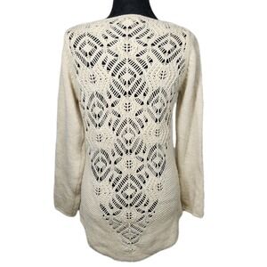 Bianca B Made in Italy Cream Wool Blend Knit Sweater Women's Size M‎